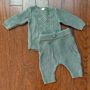 Carter's Just One You Green Cable Knit Sweater and Pant Set, 3M